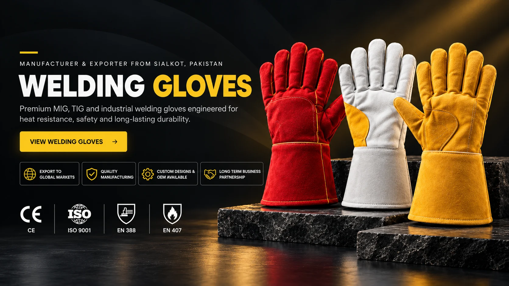 Welding Gloves. Premium MIG, TIG and industrial welding gloves engineered for heat resistance, safety and long-lasting durability.